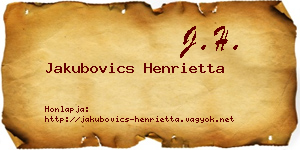 Jakubovics Henrietta névjegykártya