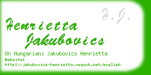 henrietta jakubovics business card